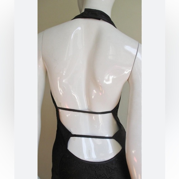 Gianni Versace | Laser Perforated 100% Leather Halter Dress Vintage - Picture 3 of 12